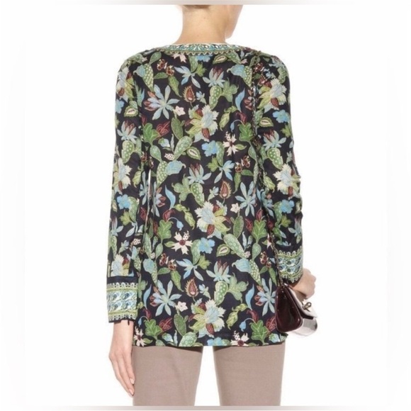 Tory Burch Embellished Cotton Wisteria Tunic, size 2 - Picture 3 of 10